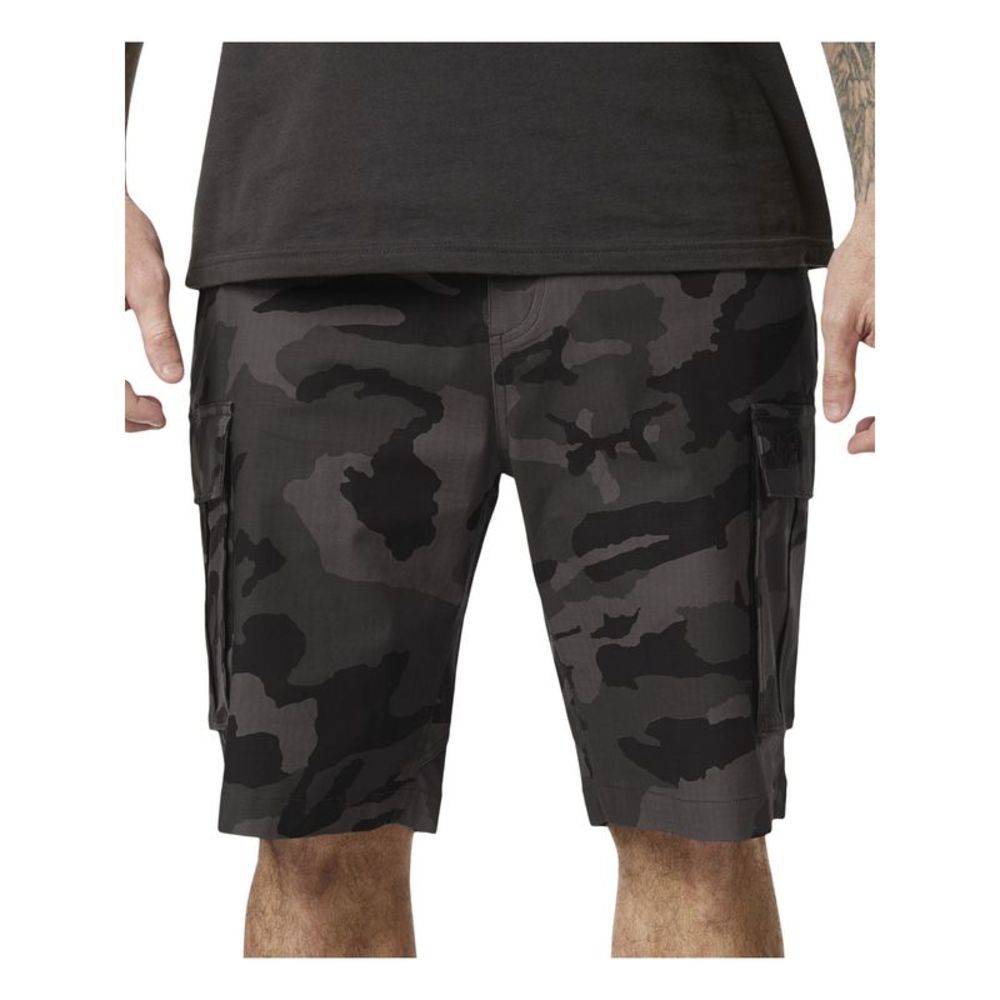HYBRID APPAREL Mens Slambozo Gray Flat Front, Camouflage Stretch Cargo Shorts 32
